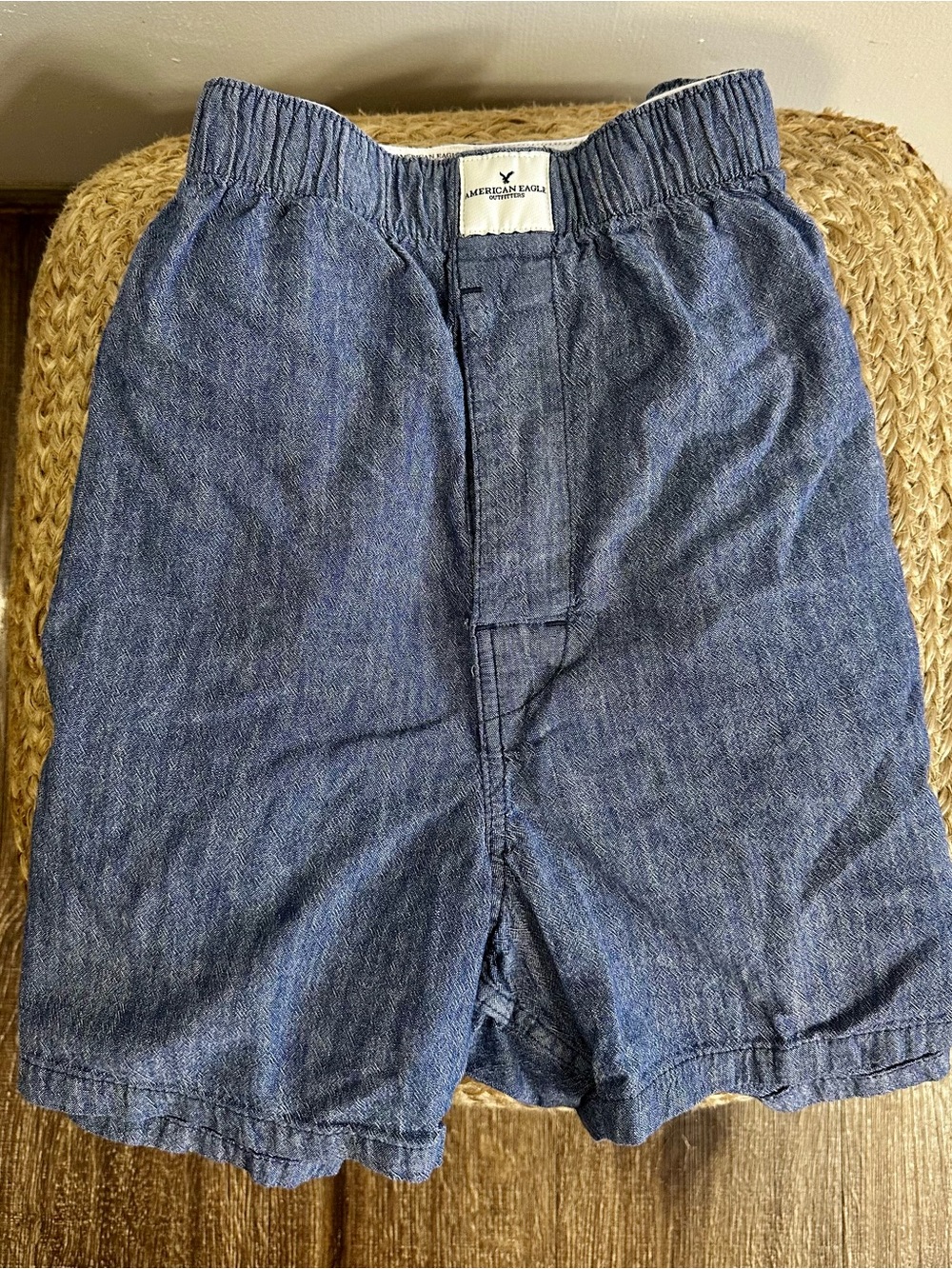 American Eagle Chambray/Denim Boxers; Sz M